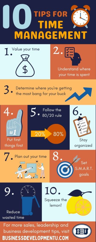 10 tips for time management infographic