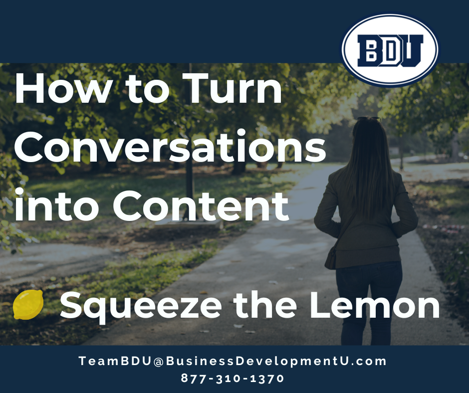 how to turn conversations into content
